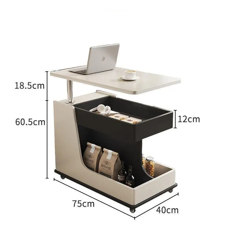 Solid Wood Slate Multifunctional Side Cabinet Trolley