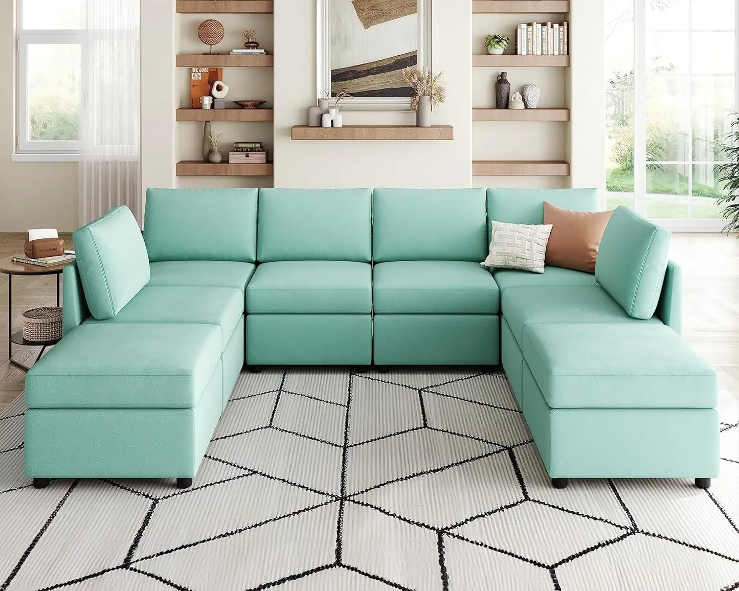 Modular Sectional Sofa, Oversized Sectional Couch with Storage, Ottomans, Modular Sectional Sleeper Sofa with Memory Foam