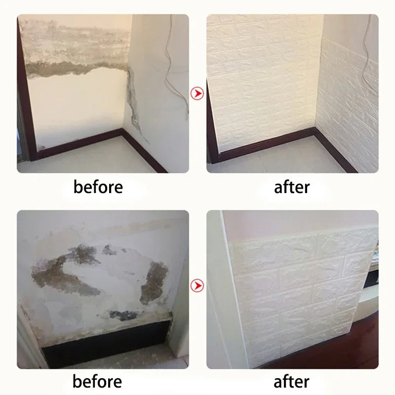 70cm*2m 3D Soft Foam Brick Wallpaper Sticker Roll DIY Self