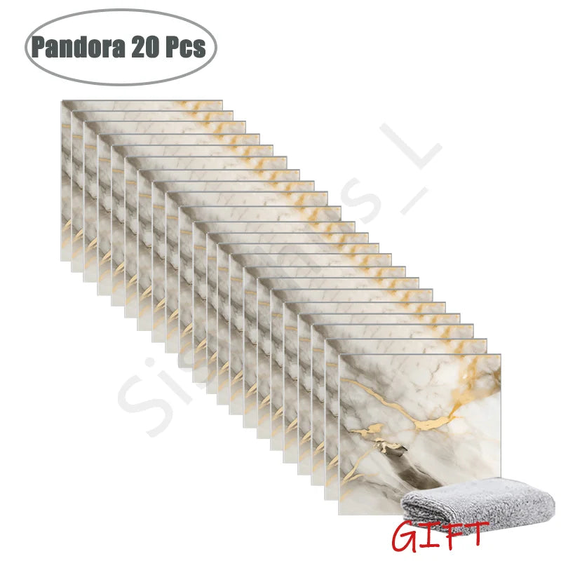 10-50Pcs PVC Marble Wall Stickers Self-Adhesive Thickened Tile Sticker