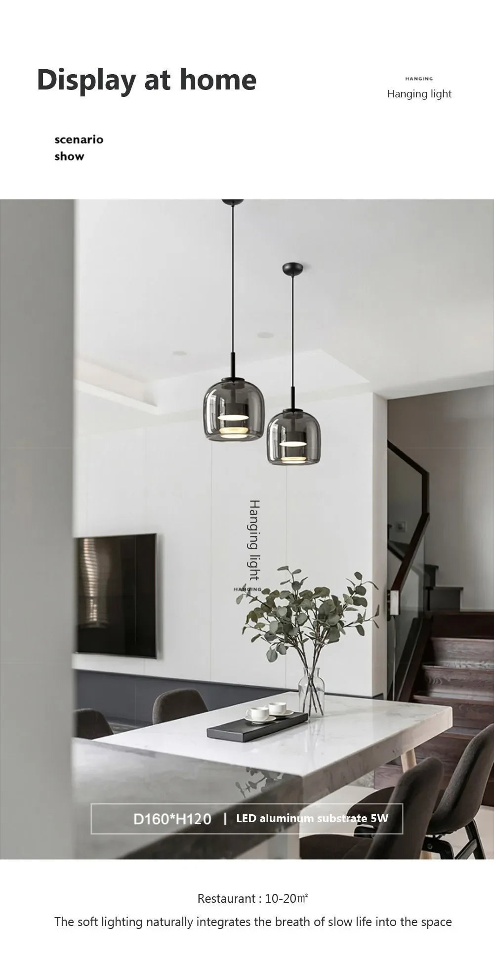 Nordic LED Glass Pendant Light Simple Modern Restaurant Bar Counter Coffee Shop Bedside Interior Decoration Lighting Fixtures