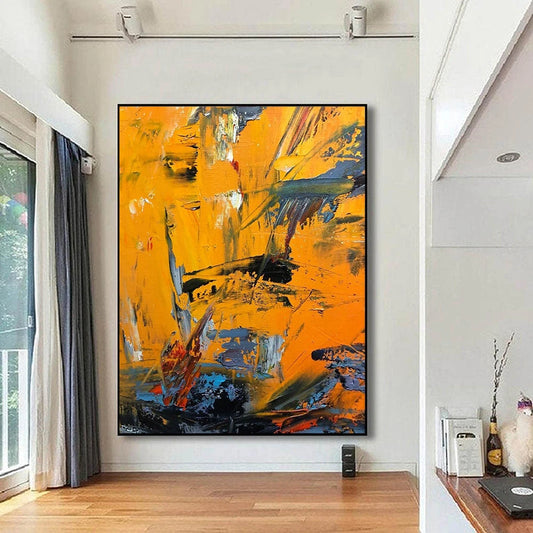 Large Yellow Painting Abstract Wall Arts Painting On Canvas Large Orange Abstract Painting Contemporary Art Modern Oil Painting