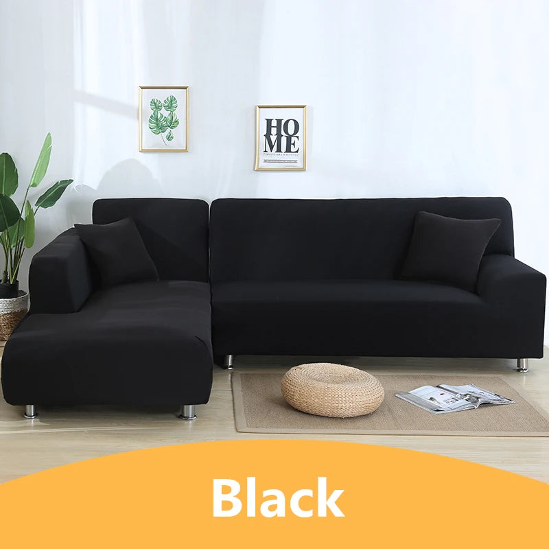 Elastic Solid Color Sofa Cover for Living Room All-inclusive Spandex Couch Cover Sectional Furniture Slipcover 1/2/3/4 Seater