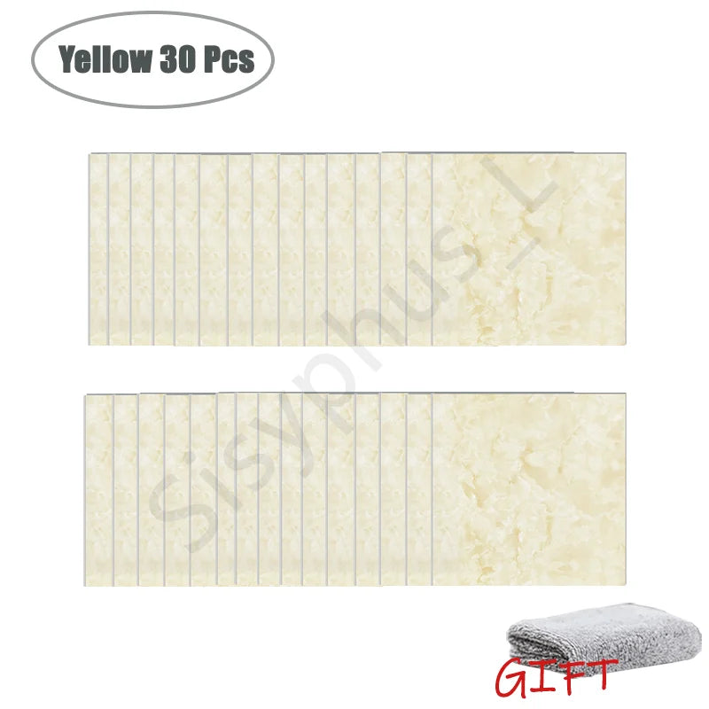 10-50Pcs PVC Marble Wall Stickers Self-Adhesive Thickened Tile Sticker