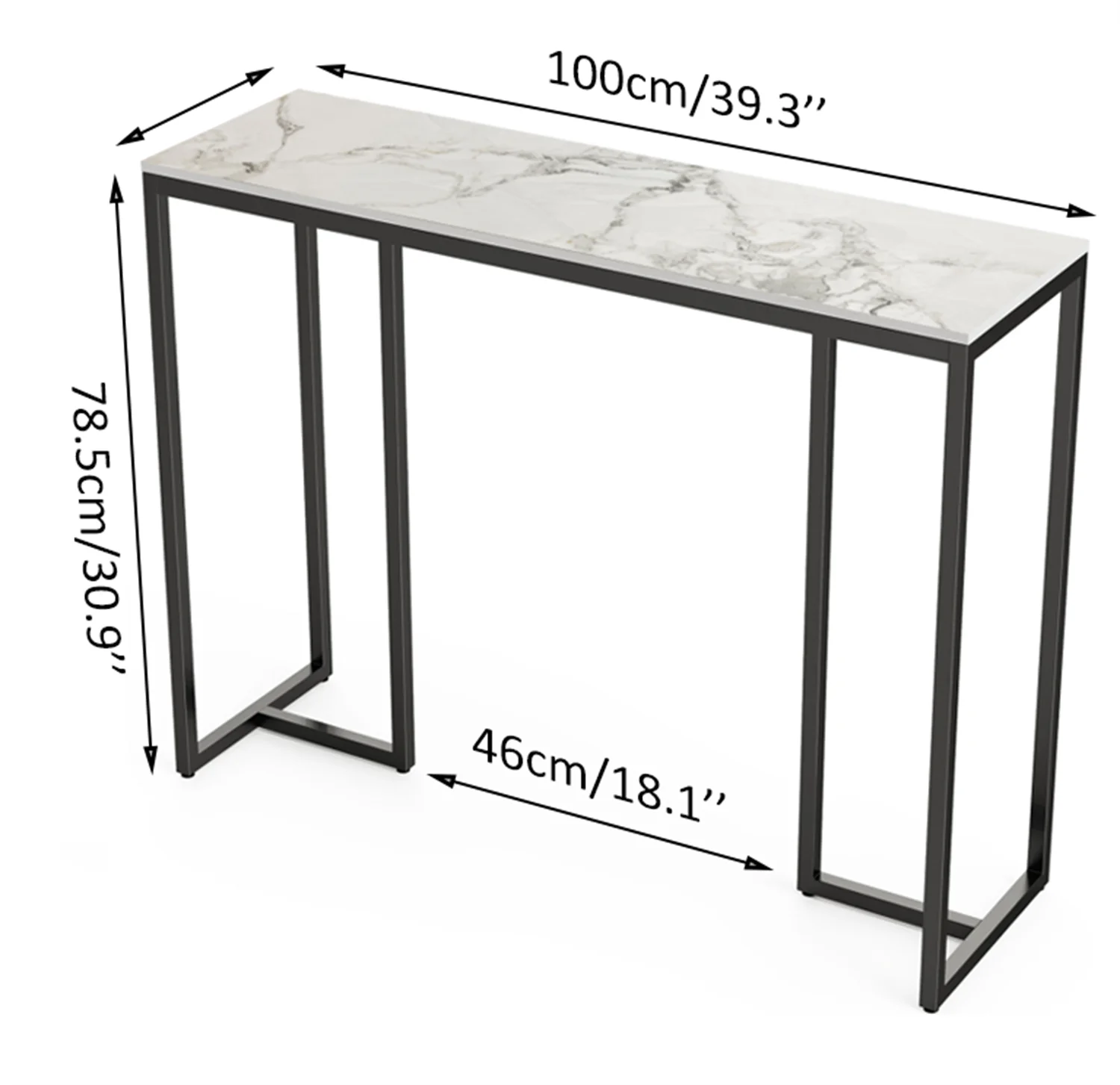 Marble Console Table Entryway Hall Furniture