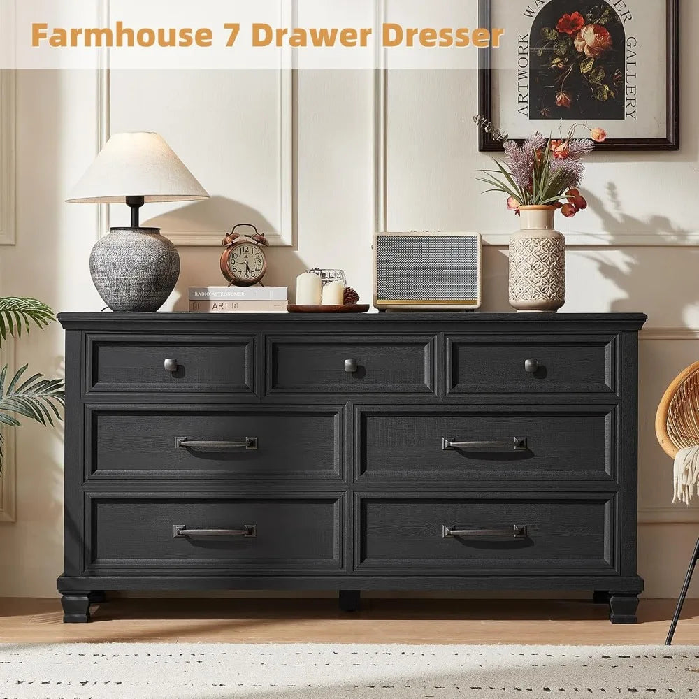 Premium 4 Piece - 5/7 Drawer Dresser & 2 Drawer Nightstand Set