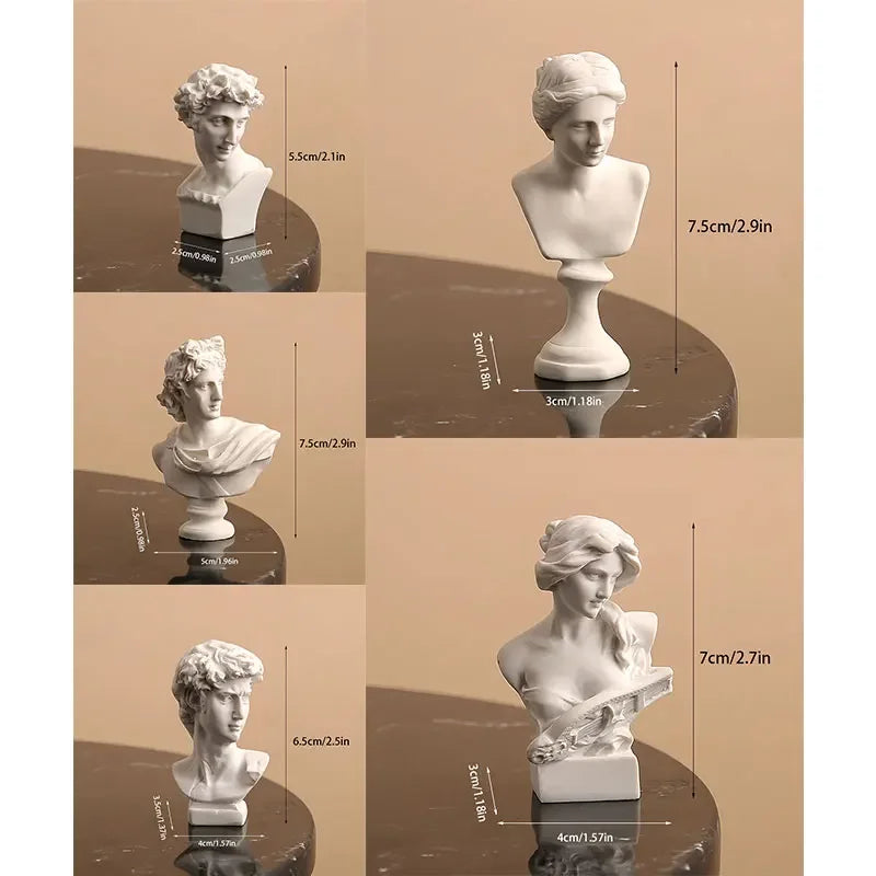 Greek and Roman Resin Head Bust Sculpture