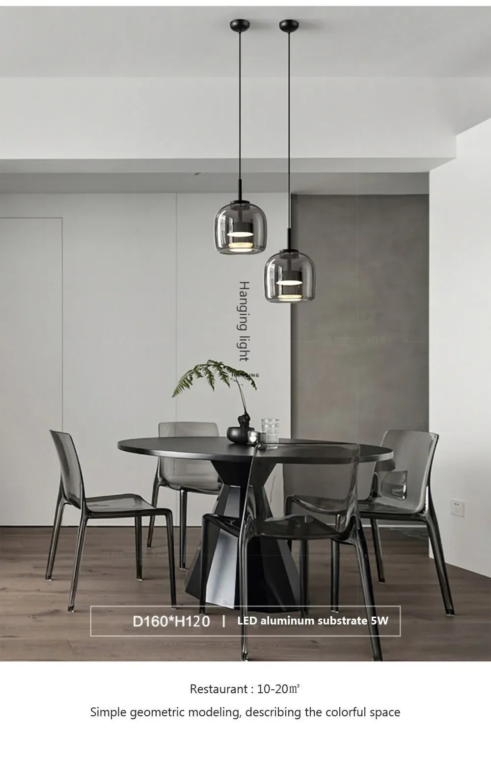 Nordic LED Glass Pendant Light Simple Modern Restaurant Bar Counter Coffee Shop Bedside Interior Decoration Lighting Fixtures