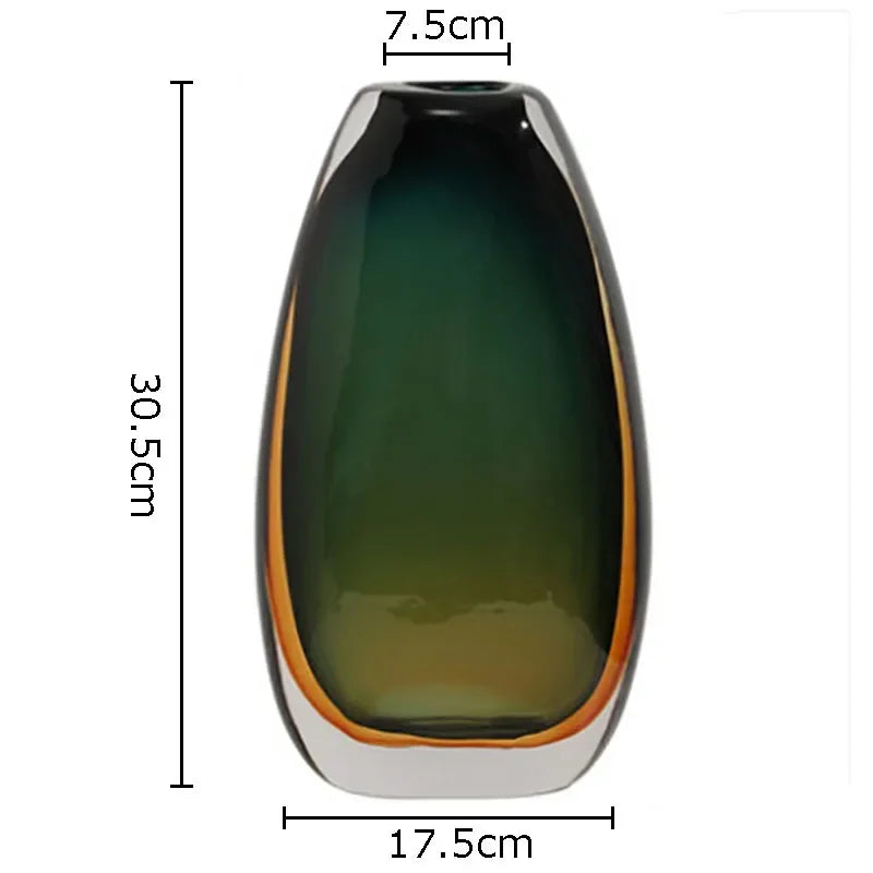 Multi-layer Painted Gradient Glass Vase Hydroponics Flower Pots Desk Decoration Artificial Floral Flowers Arrangement Vases