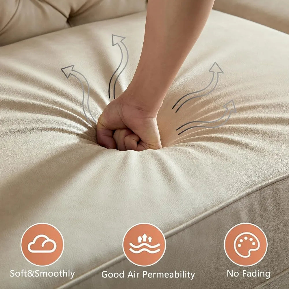 Leather Sofa, Mid Century Modern Couch