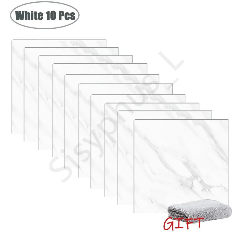10-50Pcs PVC Marble Wall Stickers Self-Adhesive Thickened Tile Sticker