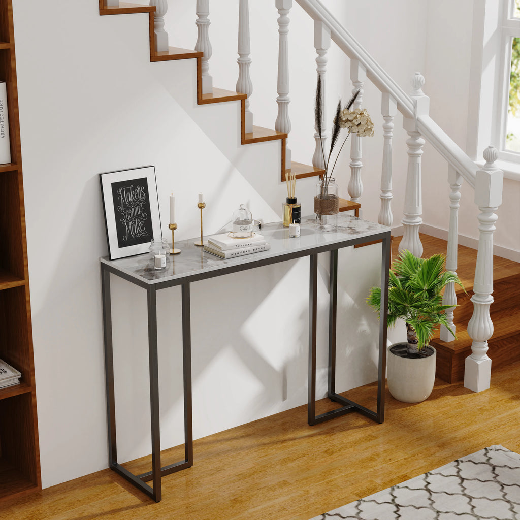 Marble Console Table Entryway Hall Furniture