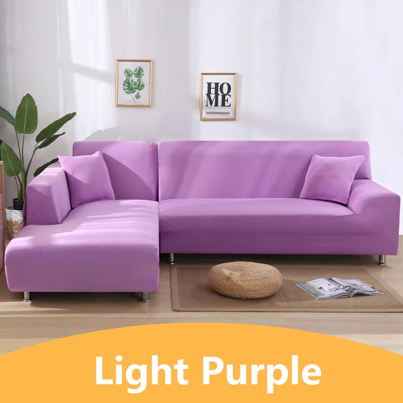 Elastic Solid Color Sofa Cover for Living Room All-inclusive Spandex Couch Cover Sectional Furniture Slipcover 1/2/3/4 Seater