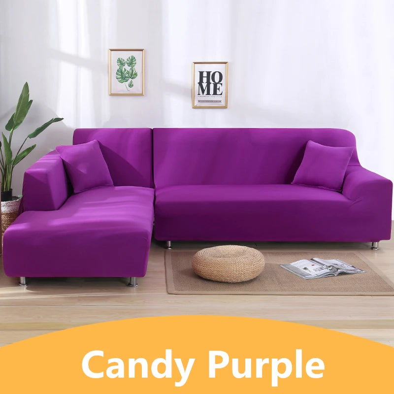 Elastic Solid Color Sofa Cover for Living Room All-inclusive Spandex Couch Cover Sectional Furniture Slipcover 1/2/3/4 Seater