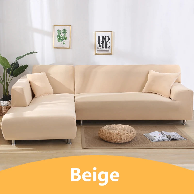 Elastic Solid Color Sofa Cover for Living Room All-inclusive Spandex Couch Cover Sectional Furniture Slipcover 1/2/3/4 Seater