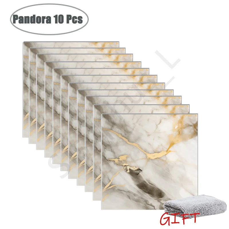10-50Pcs PVC Marble Wall Stickers Self-Adhesive Thickened Tile Sticker