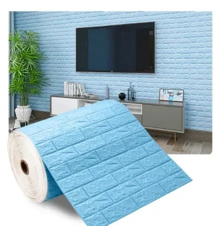 70cm*2m 3D Soft Foam Brick Wallpaper Sticker Roll DIY Self