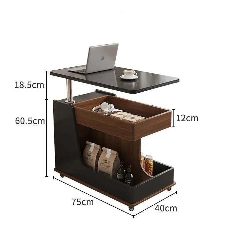 Solid Wood Slate Multifunctional Side Cabinet Trolley
