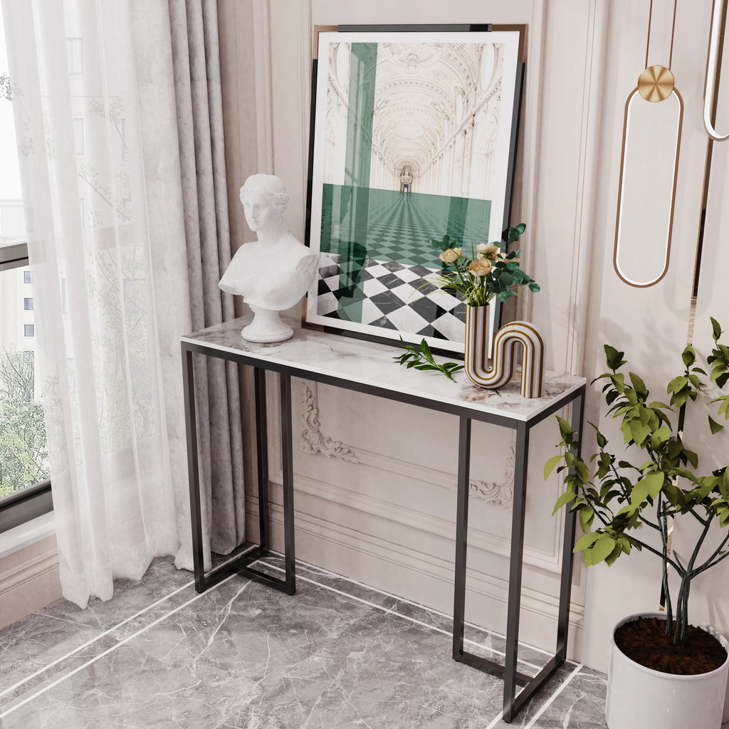 Marble Console Table Entryway Hall Furniture