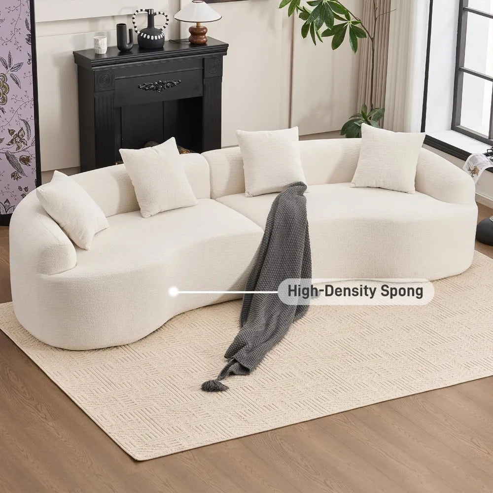 110" Oversized Sectional Sofa for Living Room, Modern Luxury Plush Chenille 4-Seater Extra Deep & Wide Seat Curved Cloud Couch w