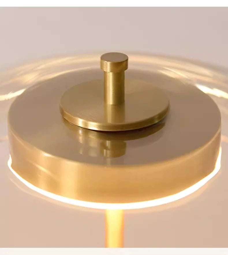 12W LED Copper Table Lamp Brightness Adjustable Living Room Study Bedside Night Light Brass Walnut Medieval Mushroom Desk Light