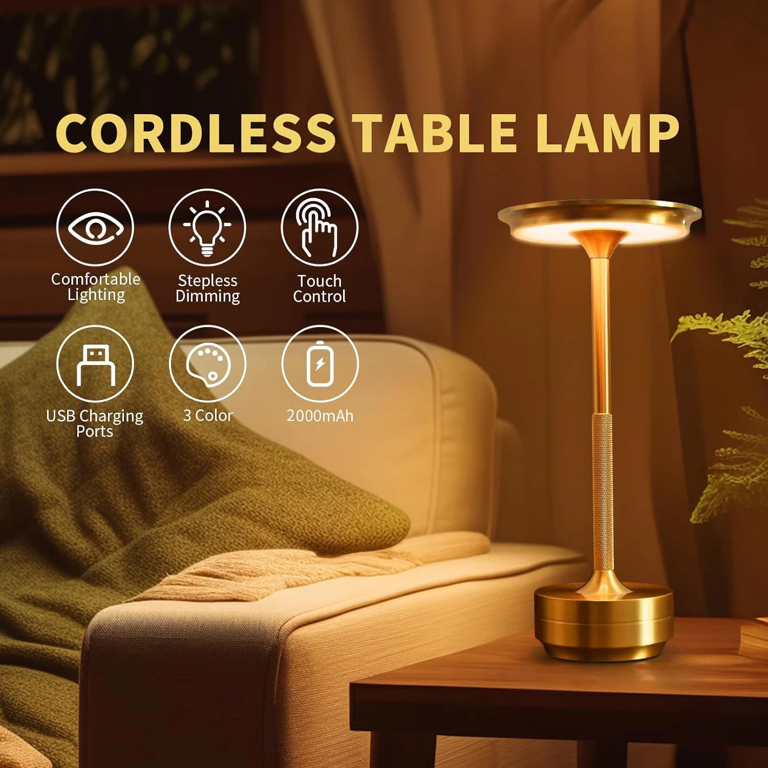 Rechargeable Table Lamp LED Touch Sensor