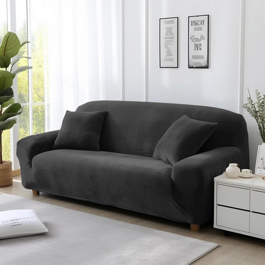 Velvet Sofa Cover Thick Elastic 1/2/3/4 Seater Sofa Cover for Living Room Velvet Plush L Shaped Corner Sofa Cover Couch Cover