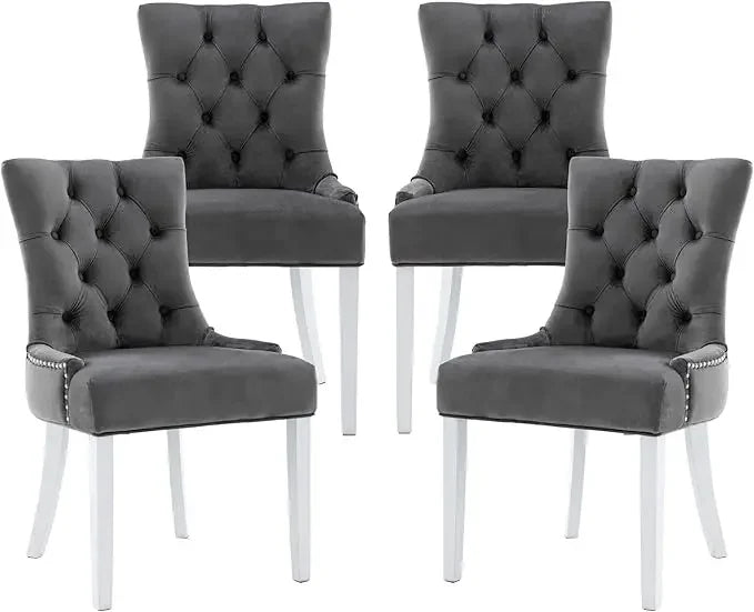 Modern Dining Chairs Set of 4 Velvet Accent Chairs Upholstered  for Kitchen/Living Room/Bedroom, Dining Chairs Set