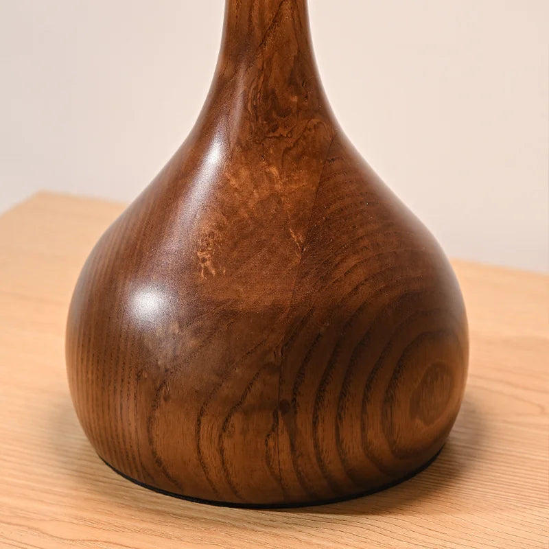 12W Lamp Luxury Copper Desktop LED Designer Wood Glass Desk Lamp For Bedroom Bedside Home Decorative Mushroom Night Table Light