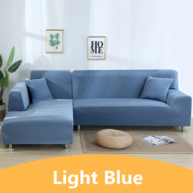 Elastic Solid Color Sofa Cover for Living Room All-inclusive Spandex Couch Cover Sectional Furniture Slipcover 1/2/3/4 Seater