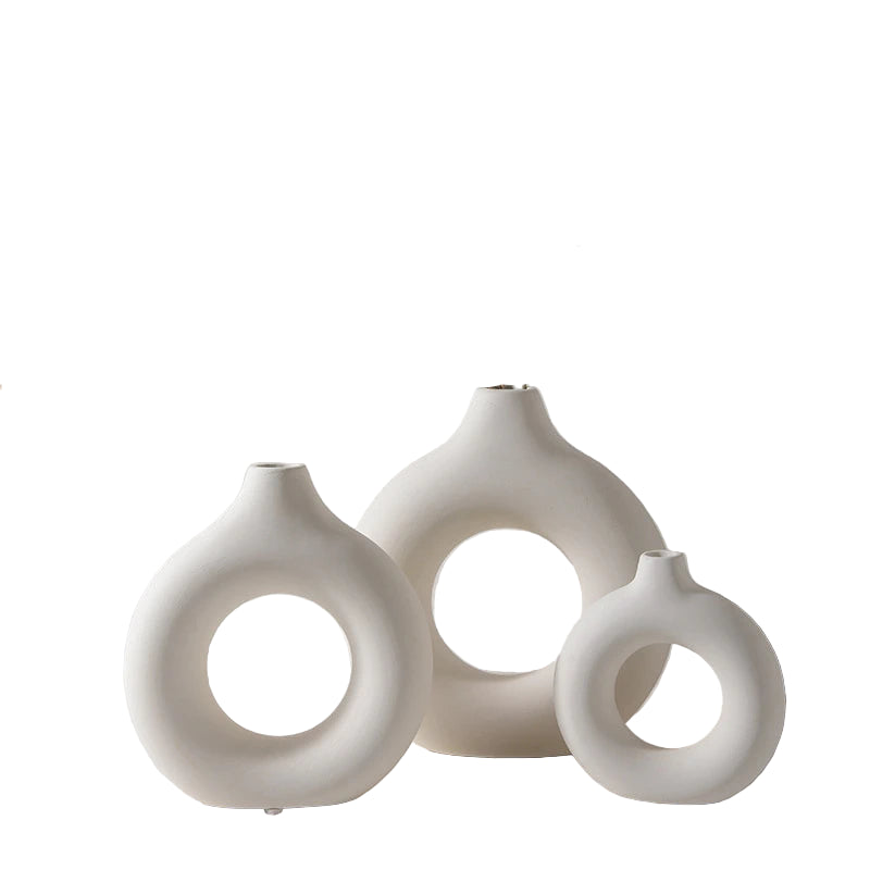 Nordic White Flower Vase Plastic Plant Pot