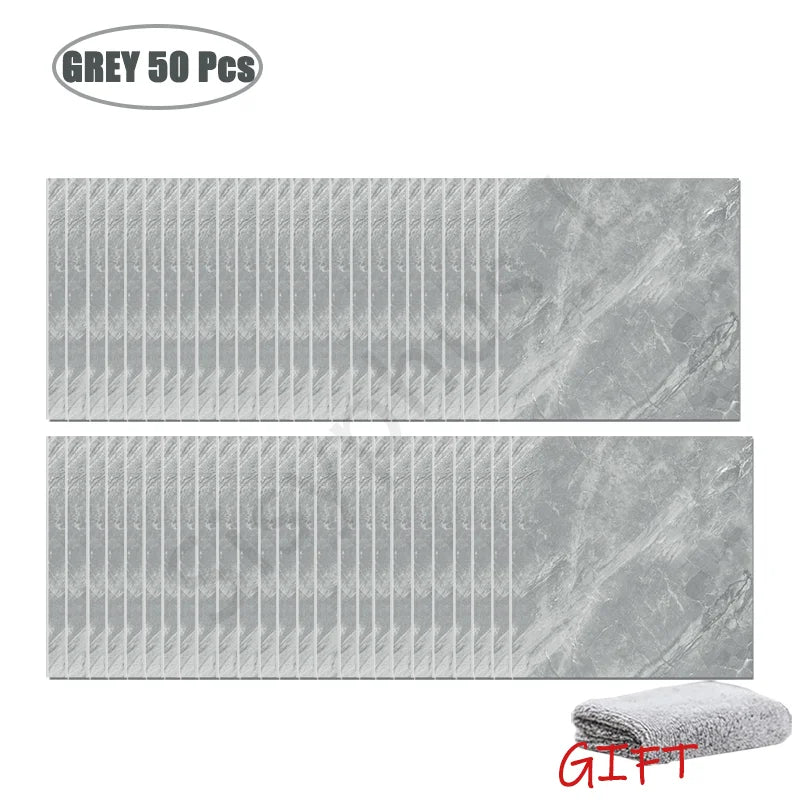 10-50Pcs PVC Marble Wall Stickers Self-Adhesive Thickened Tile Sticker